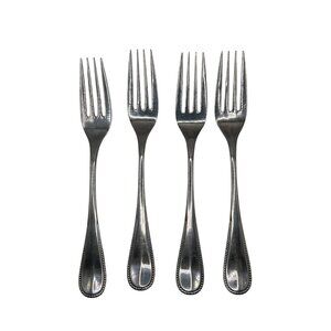 Set Of 4 Oxford Hall Crystal Palace Stainless Flatware dinner Forks glossy